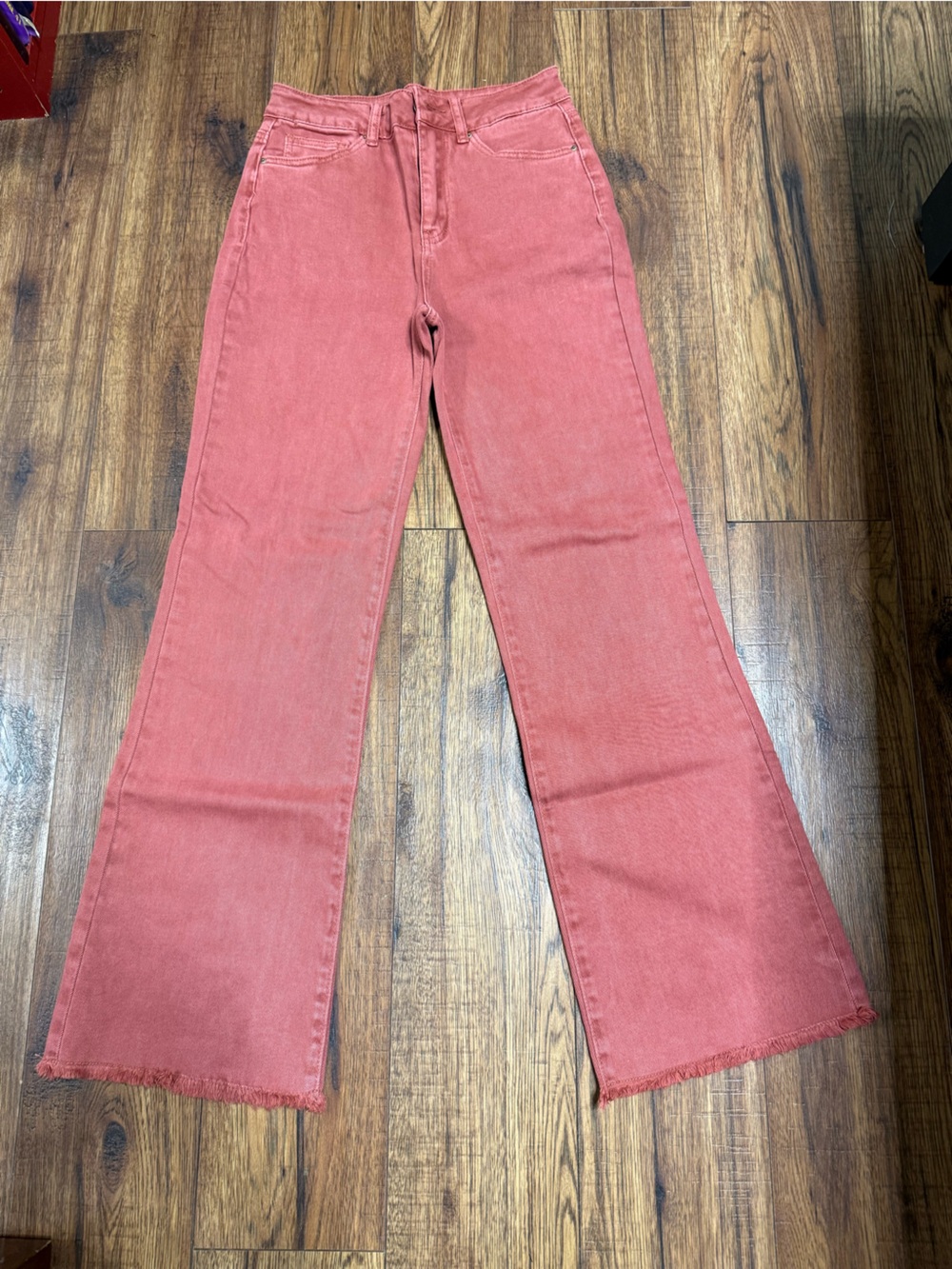 Zenana Outfitters Rose-Coral Wide Leg Jeans